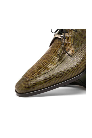 Marco Di Milano Merida Olive Lizard & Caiman Crocodile Derby (MDM1132)