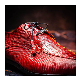 Marco Di Milano Merida Red Lizard & Caiman Crocodile Derby (MDM1132)