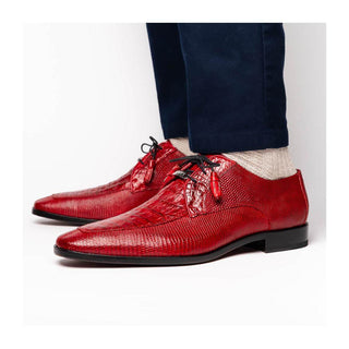 Marco Di Milano Merida Red Lizard & Caiman Crocodile Derby (MDM1132)