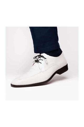 Marco Di Milano Merida White Lizard & Caiman Crocodile Derby (MDM1132)