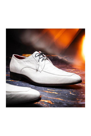 Marco Di Milano Merida White Lizard & Caiman Crocodile Derby (MDM1132)