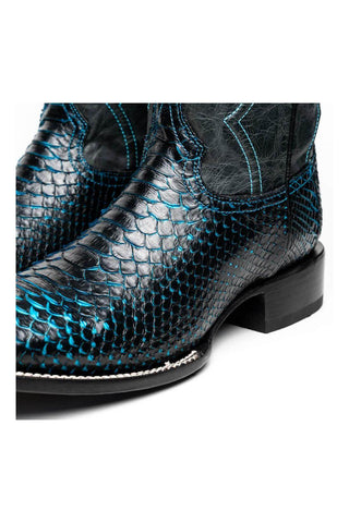 Marco Di Milano Missouri Black & Blue Genuine Python / Leather Cowboy Boot (MDM1212)
