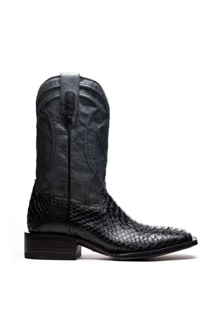 Marco Di Milano Missouri Black Genuine Python / Calf-Skin Leather Cowboy Boot (MDM1212)
