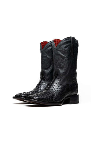 Marco Di Milano Missouri Black Genuine Python / Leather Cowboy Boot (MDM1212)