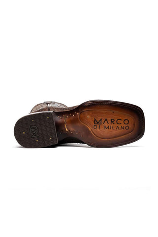 Marco Di Milano Missouri Brown Genuine Python / Calf-Skin Leather Cowboy Boot (MDM1212)