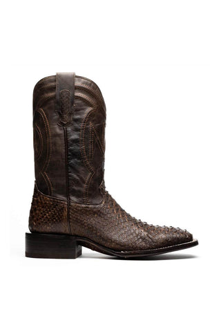 Marco Di Milano Missouri Brown Genuine Python / Calf-Skin Leather Cowboy Boot (MDM1212)