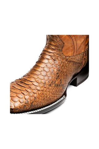 Marco Di Milano Missouri Cognac Exotic Python Skin Cowboy Boot (MDM1243)