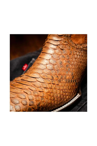 Marco Di Milano Missouri Cognac Python Skin Cowboy Boot (MDM1243)