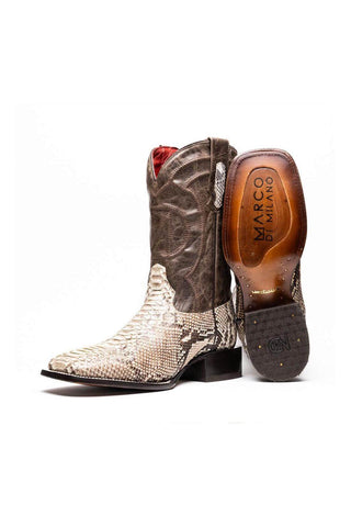 Marco Di Milano Missouri Natural Genuine Python / Leather Cowboy Boot (MDM1212)