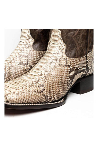 Marco Di Milano Missouri Natural Genuine Python / Leather Cowboy Boot (MDM1212)
