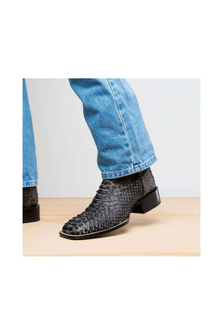 Marco Di Milano Missouri Stone White Exotic Python Skin Cowboy Boot (MDM1242)