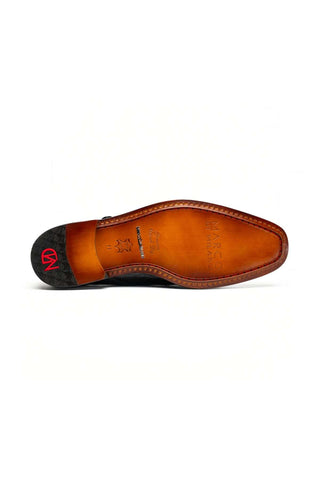 Marco Di Milano Napoli Ostrich Double Monk-Strap - Black-Dellamoda