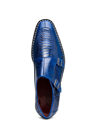 Marco Di Milano Napoli Ostrich Double Monk-Strap - Electric Blue-Dellamoda