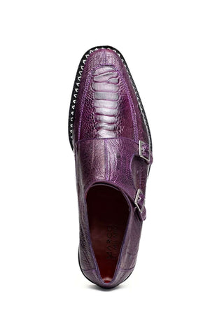 Marco Di Milano Napoli Ostrich Double Monk-Strap - Purple-Dellamoda