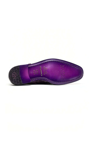 Marco Di Milano Napoli Ostrich Double Monk-Strap - Purple-Dellamoda