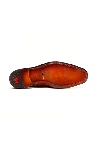 Marco Di Milano Napoli Ostrich Double Monk-Strap - Rustic Cognac-Dellamoda