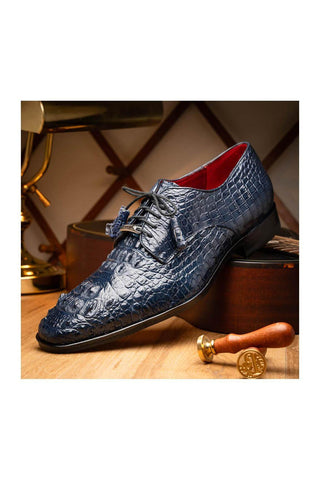 Marco Di Milano Nilo Navy Exotic Crocodile Derby (MDM1186)