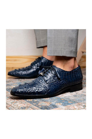 Marco Di Milano Nilo Navy Exotic Crocodile Derby (MDM1186)
