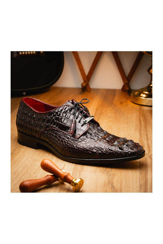 Marco Di Milano Nilo Wine Crocodile Derby (MDM1186)