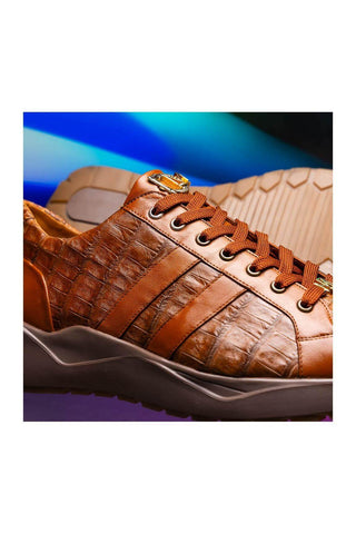 Marco Di Milano Nino Bay Apache Genuine Caiman Crocodile Fashion Sneaker (MDM1107)