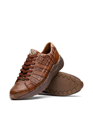 Marco Di Milano Nino Bay Apache Genuine Caiman Crocodile Fashion Sneaker (MDM1107)