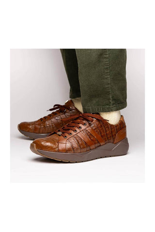 Marco Di Milano Nino Bay Apache Genuine Caiman Crocodile Fashion Sneaker (MDM1107)