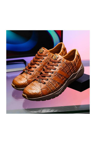 Marco Di Milano Nino Bay Apache Genuine Caiman Crocodile Fashion Sneaker (MDM1107)