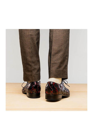 Marco Di Milano Olivieri Blackcherry Exotic Pirarucu Skin Oxford (MDM1248)