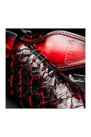 Marco Di Milano Olivieri Blackcherry Exotic Pirarucu Skin Oxford (MDM1248)