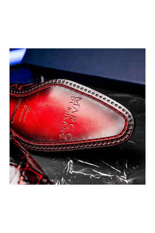 Marco Di Milano Olivieri Blackcherry Exotic Pirarucu Skin Oxford (MDM1248)