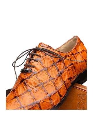 Marco Di Milano Olivieri Brandy Exotic Pirarucu Leather Whole cut Oxfords (MDM1028)