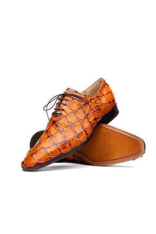 Marco Di Milano Olivieri Brandy Pirarucu Leather Whole cut Oxfords (MDM1028)