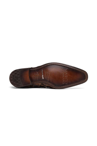 Marco Di Milano Olivieri Clear Brown Exotic Pirarucu Leather Whole cut Oxfords (MDM1028)