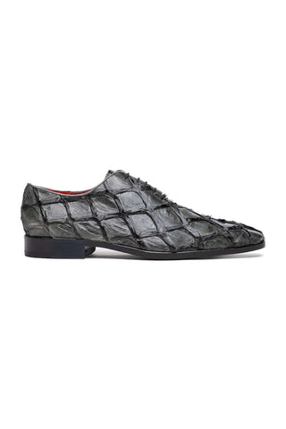 Marco Di Milano Olivieri Gray Pirarucu Leather Whole cut Oxfords (MDM1028)