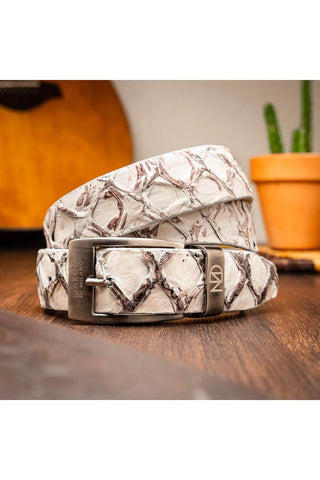 Marco Di Milano Olivieri Men's Newspaper Genuine Pirarucu Belts (MDMB1052)