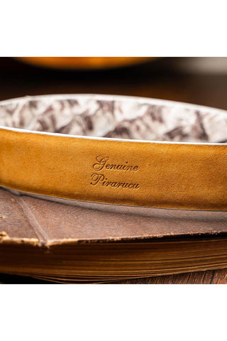 Marco Di Milano Olivieri Men's Newspaper Genuine Pirarucu Belts (MDMB1052)