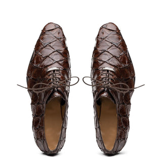 Marco Di Milano Olivieri Men's Shoes Exotic Pirarucu Leather Whole cut Oxfords (MDM1028)-AmbrogioShoes