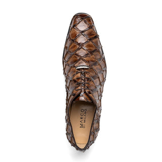 Marco Di Milano Olivieri Men's Shoes Exotic Pirarucu Leather Whole cut Oxfords (MDM1028)-AmbrogioShoes