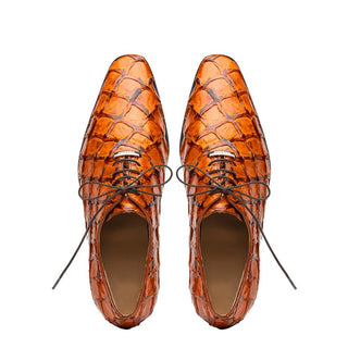 Marco Di Milano Olivieri Men's Shoes Exotic Pirarucu Leather Whole cut Oxfords (MDM1028)-AmbrogioShoes