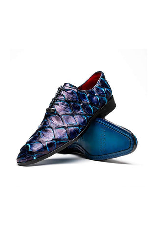Marco Di Milano Olivieri Royal Blue Exotic Pirarucu Skin Oxford (MDM1249)