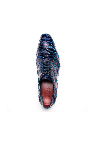 Marco Di Milano Olivieri Royal Blue Exotic Pirarucu Skin Oxford (MDM1249)
