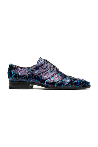 Marco Di Milano Olivieri Royal Blue Exotic Pirarucu Skin Oxford (MDM1249)