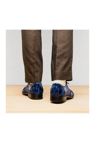 Marco Di Milano Olivieri Royal Blue Pirarucu Skin Oxford (MDM1249)