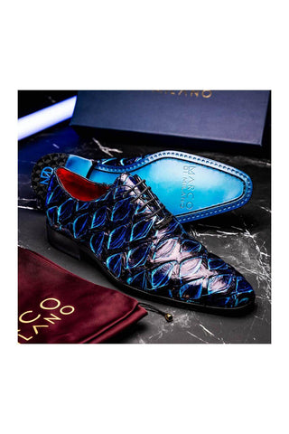 Marco Di Milano Olivieri Royal Blue Pirarucu Skin Oxford (MDM1249)