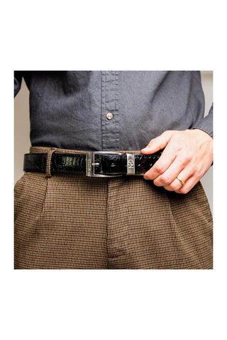 Marco Di Milano Ostrich Belt - Black