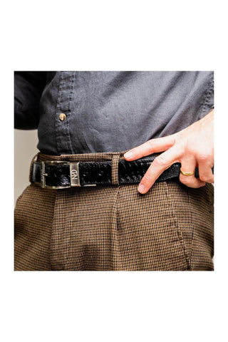 Marco Di Milano Ostrich Belt - Black