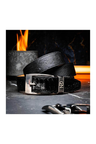 Marco Di Milano Ostrich Belt - Black