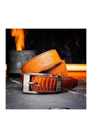 Marco Di Milano Ostrich Belt - Cognac