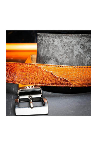 Marco Di Milano Ostrich Belt - Cognac