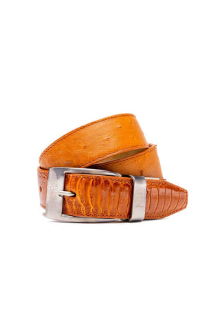 Marco Di Milano Ostrich Belt - Cognac